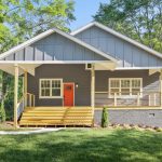 3573 Orchard Circle Decatur Bungalow front porch orange door Peachcrest Belvedere Park Homes For Sale